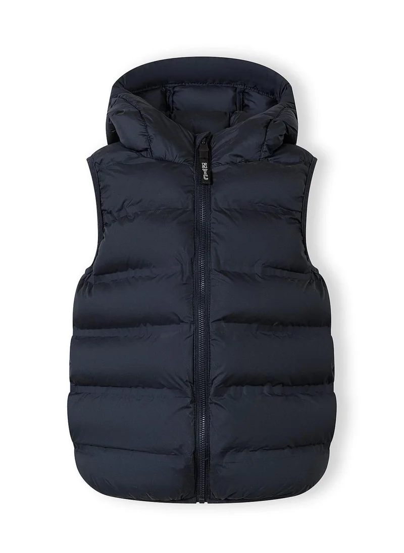 مينوتي Boys navy blue lightweight gilet with fixed hood ages 3 to 15